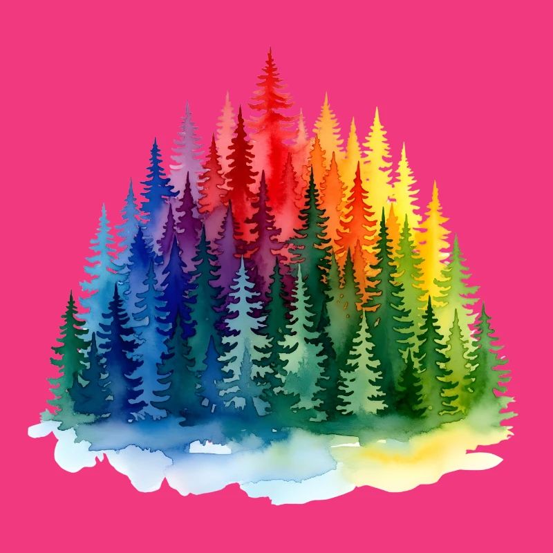 Regenbogenwald Silhouette Rainbow forest