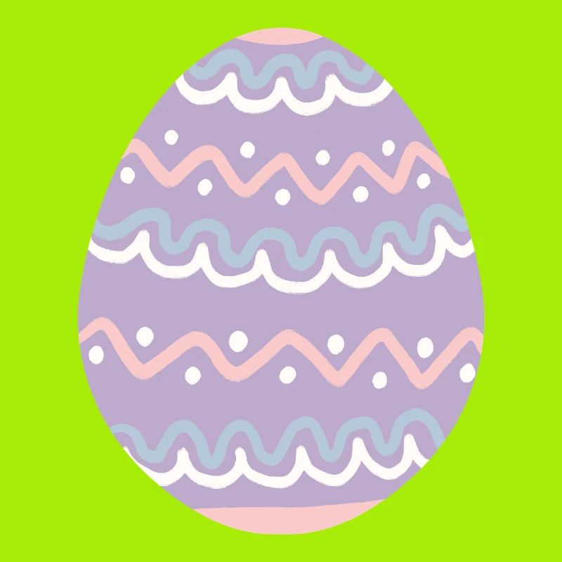 Pastel Wavy Easter Egg