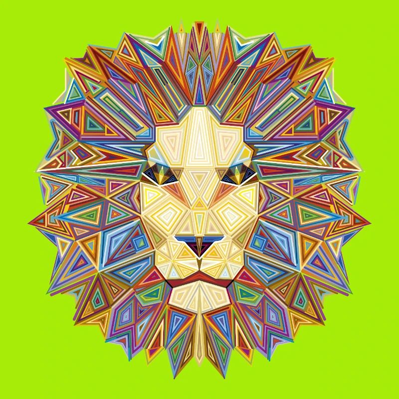 Geometric lion head