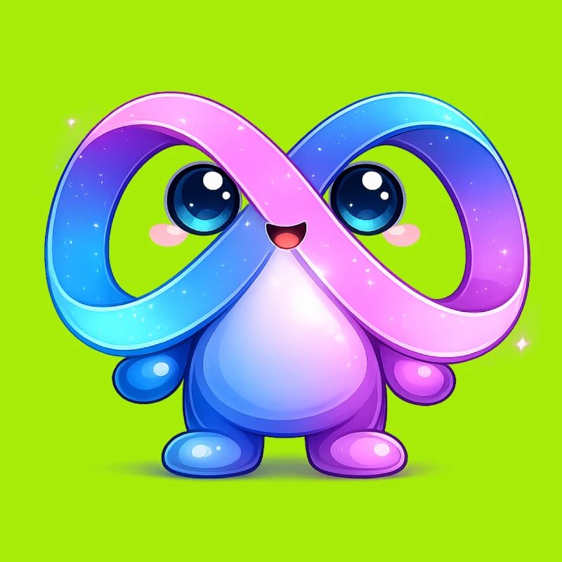Niedlicher Meta-Infinity-Maskottchen-Aufkleber