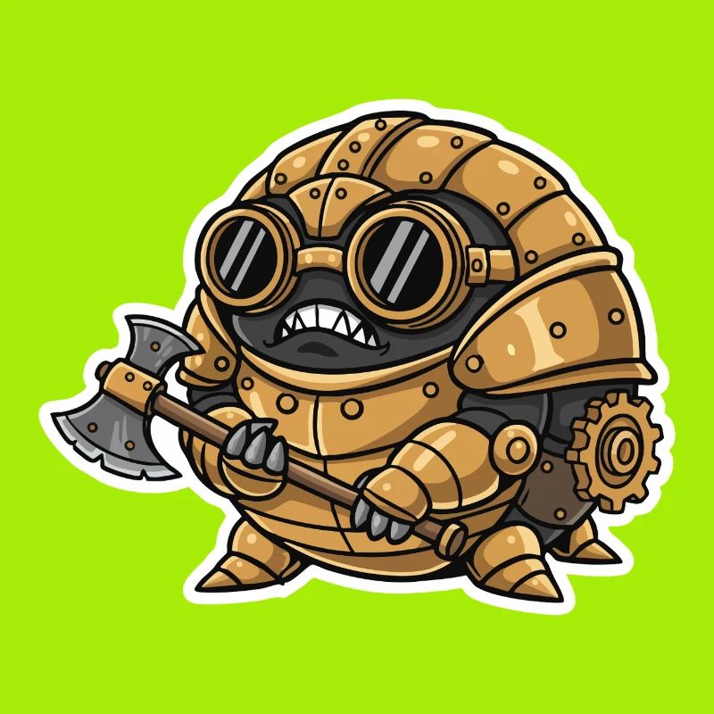 Sowbug Krieger Steampunk Axt Kupferrüstung