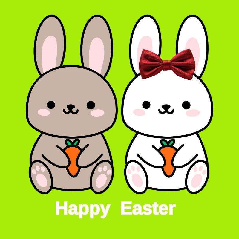 Joyeuse Pâques Chemise de Couple de lapins mignons