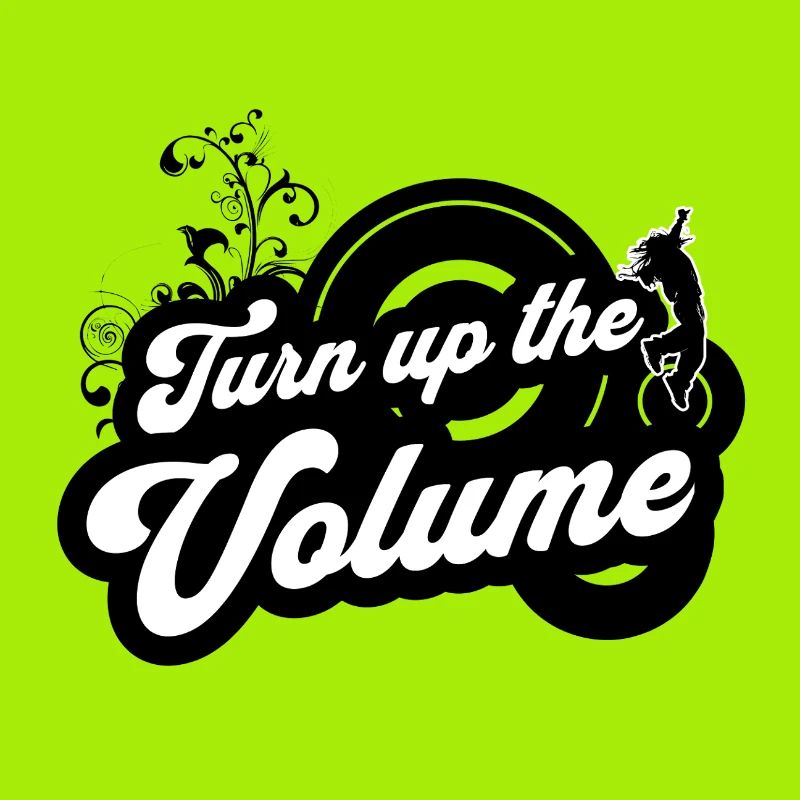 Volume Up — Black Retro Script