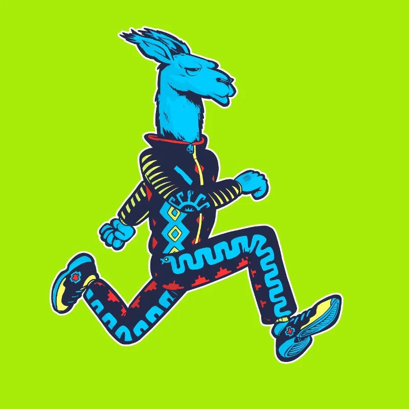 Blauer Lama-Läufer