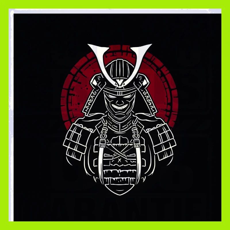 Samurai-Helm mit rotem Wappen