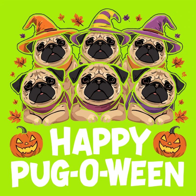 Pug-O-Ween Witch Hat Pugs