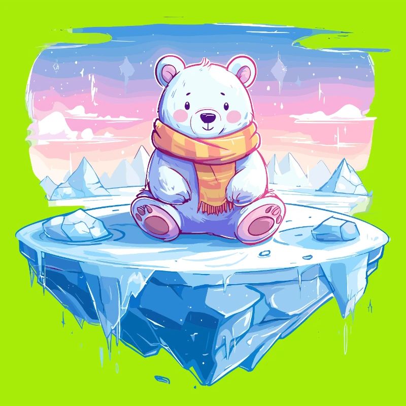 Polarlicht-Bär auf Eis
