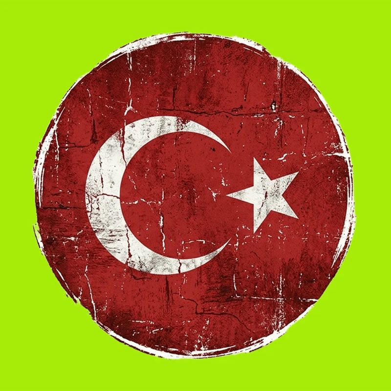 Turkey Flag Circle Design