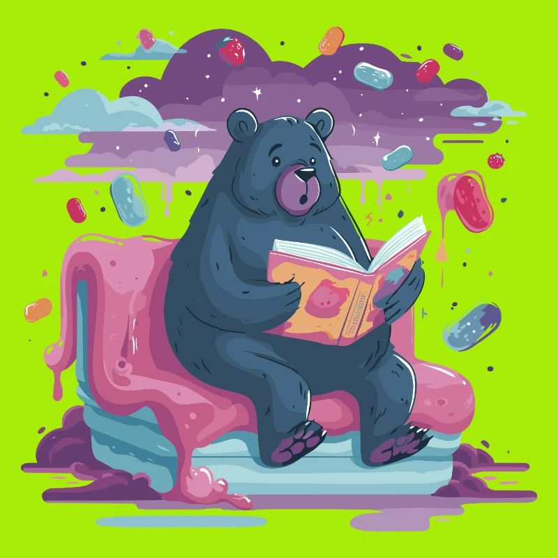 Reading Bear in Candy Dream