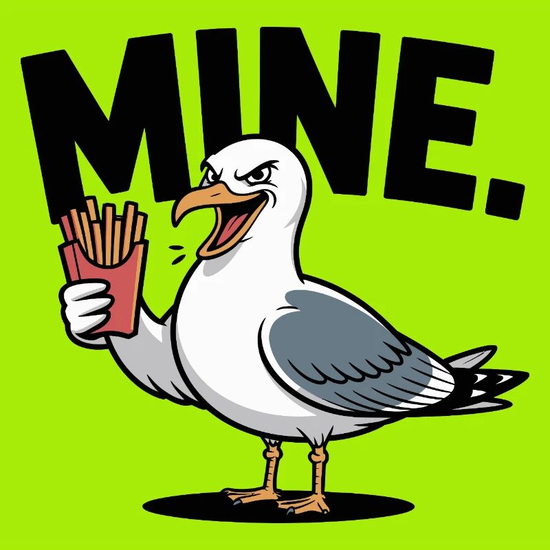 Grumpy Seagull mit Pommes
