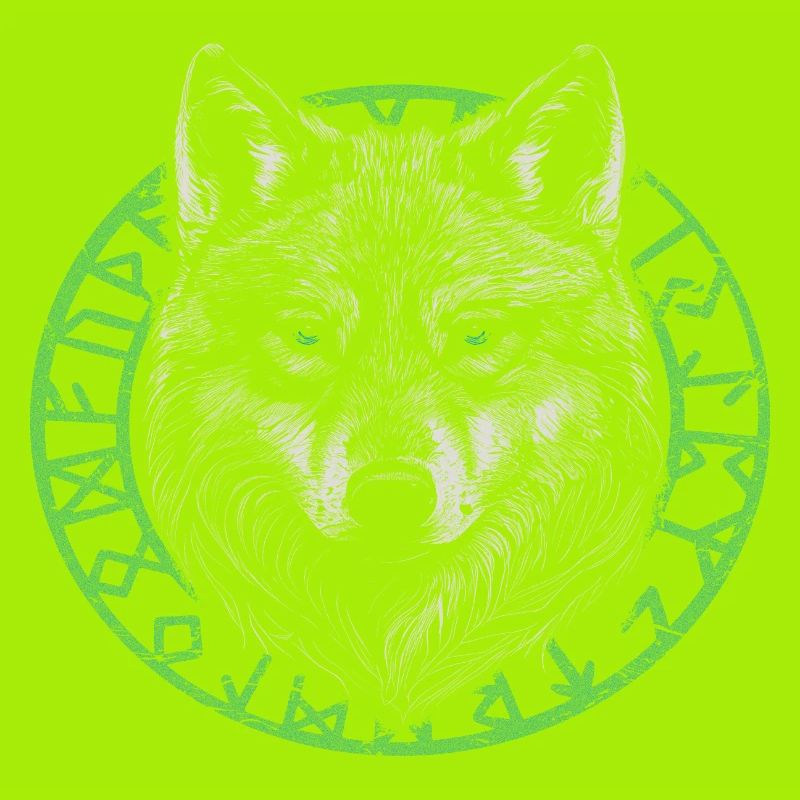 Wikinger Wolf mit Runen