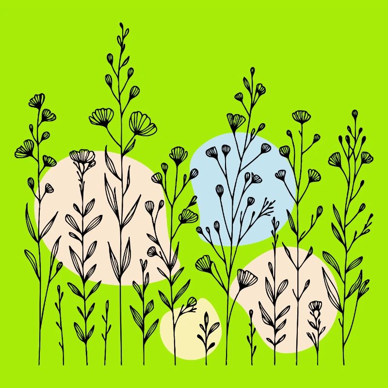 Delicate Botanical Pattern in Soft Tones