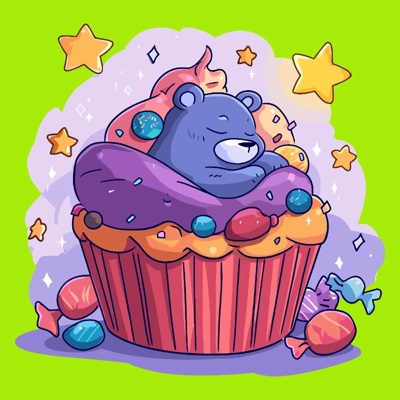 Süßer Bären Cupcake Traum