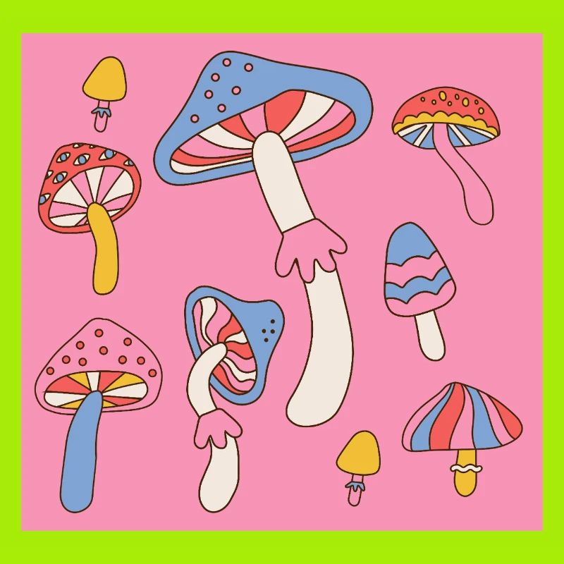 Retro Mushroom Pattern – Psychedelic 70s Design