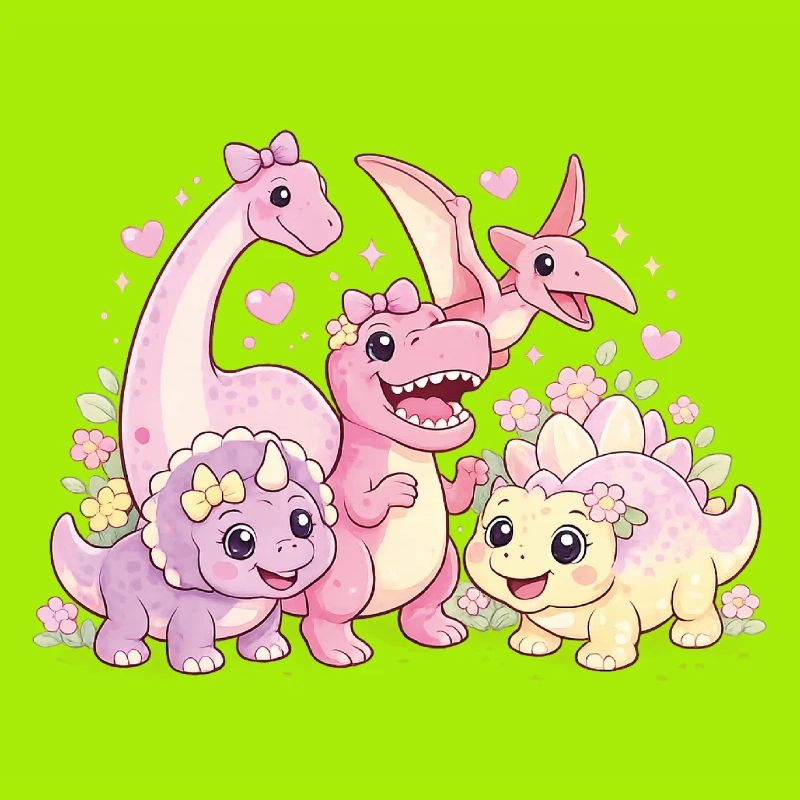 Süßes Mädchen Dino-Truppe