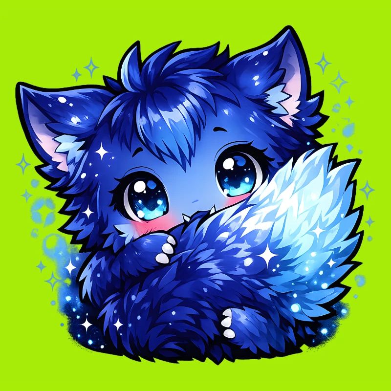 Blauer Eisfuchs Chibi-Design