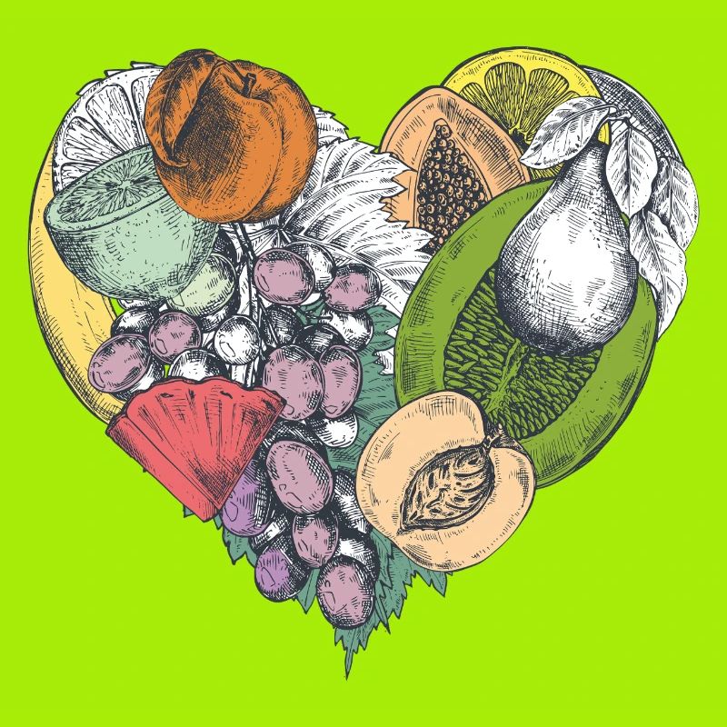 Fruit Heart Collage