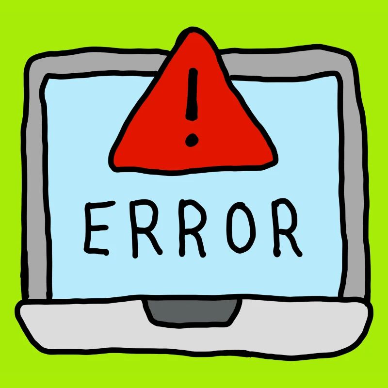 Laptop Error Warning Illustration
