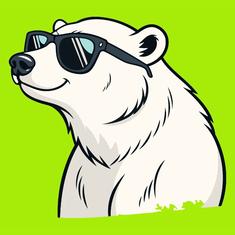 Cooler Eisbär mit Brille