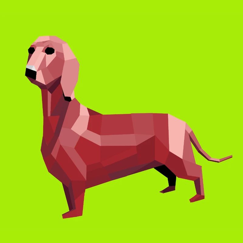 Dackel low poly rot