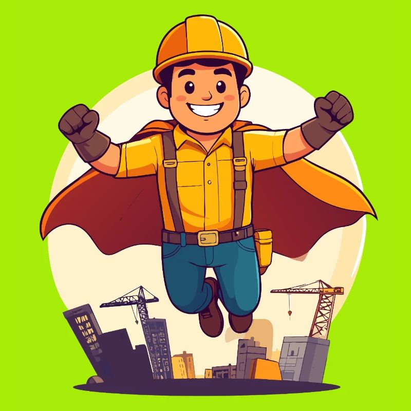 Construction Hero Superhero Construction Worker Construction Site Hero