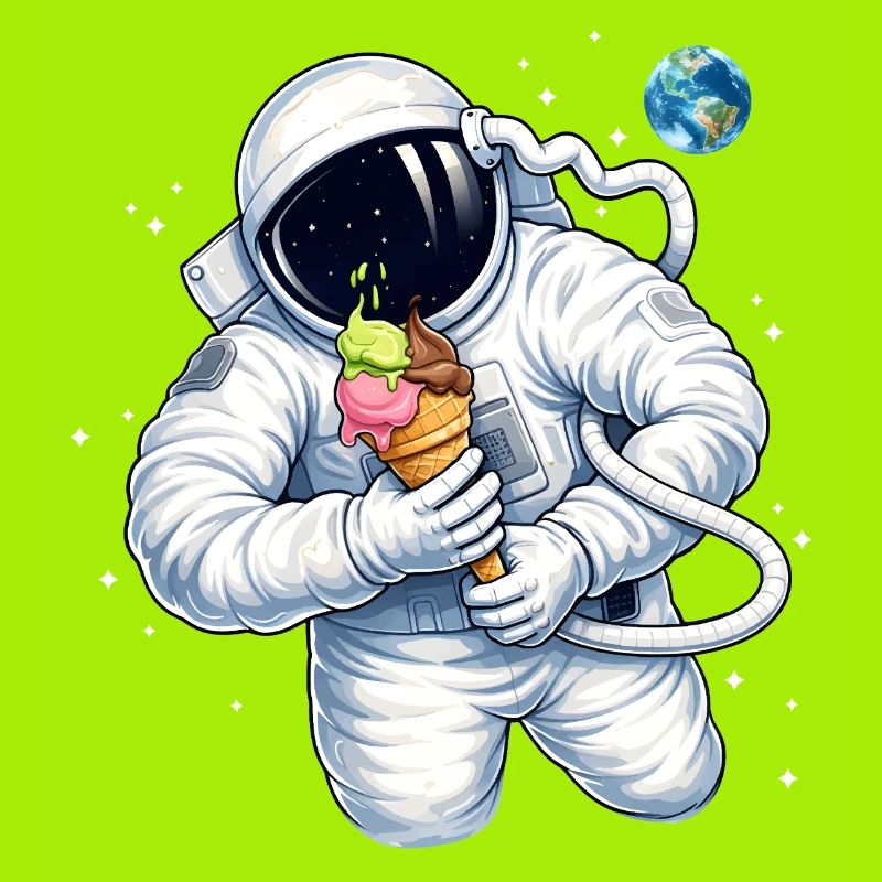 Astronaute avec une glace dans l’espace