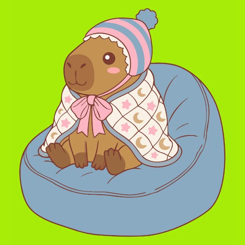 Cuddle Capybara Moonstar-Decke – Kawaii-Design