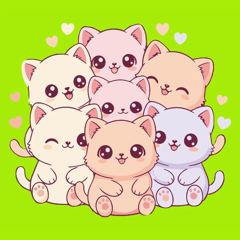 Pastell Katzenbande