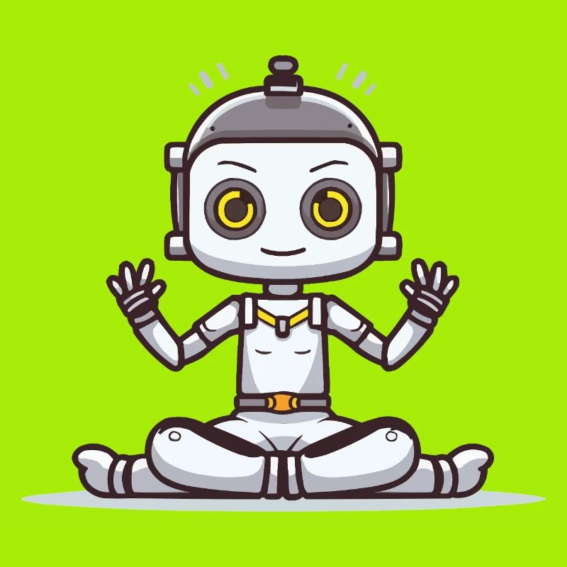 Kleiner Roboter im Lotussitz