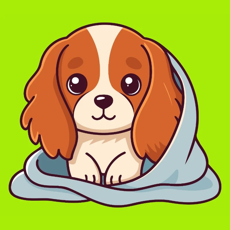 Chiot Doux Sous Plaid