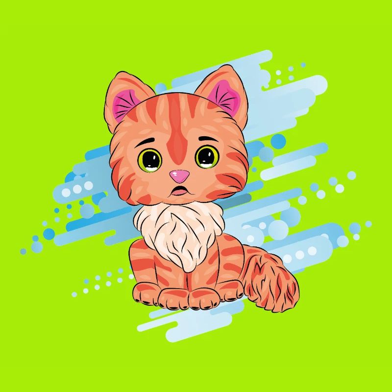 Chat orange mignon avec une écharpe