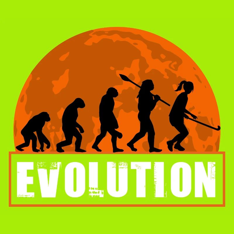 Field Hockey Evolution Silhouette Sunset