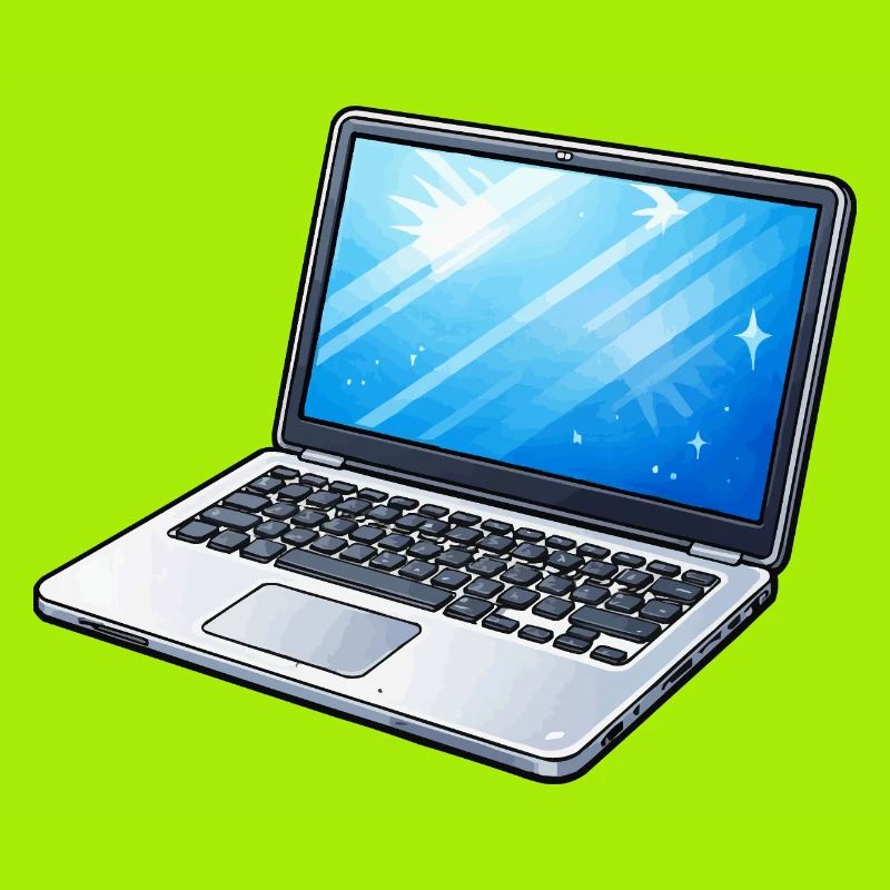 Laptop Light Blue Neon