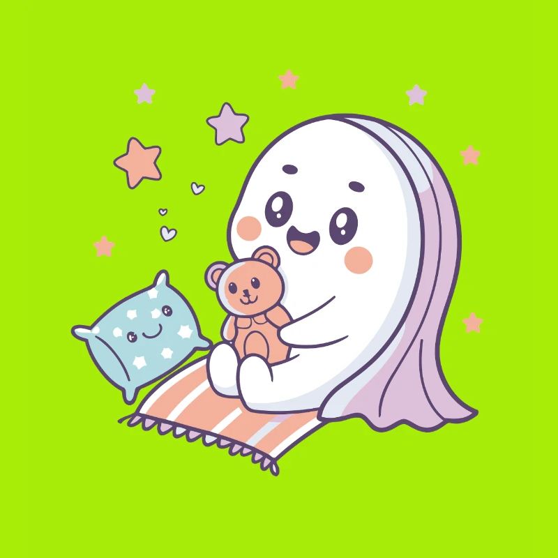 Kawaii Ghost Starry Night