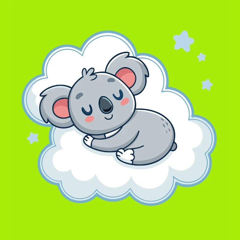Dreamy Koala on Blue Cloud