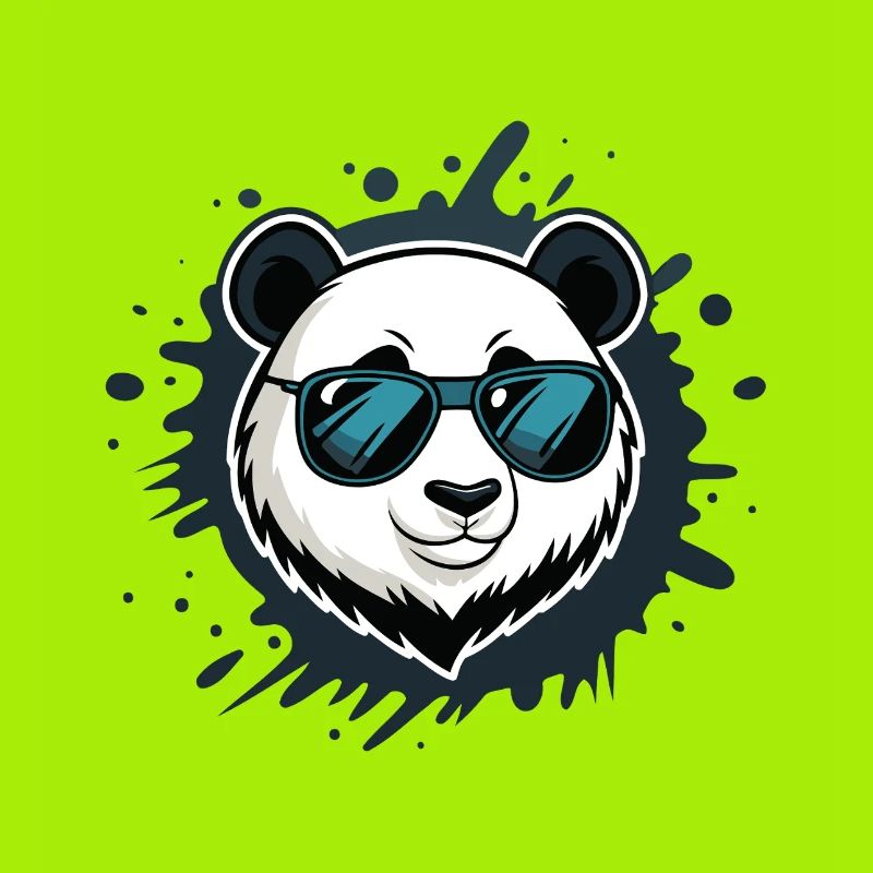 Panda Blue Graffiti Glasses