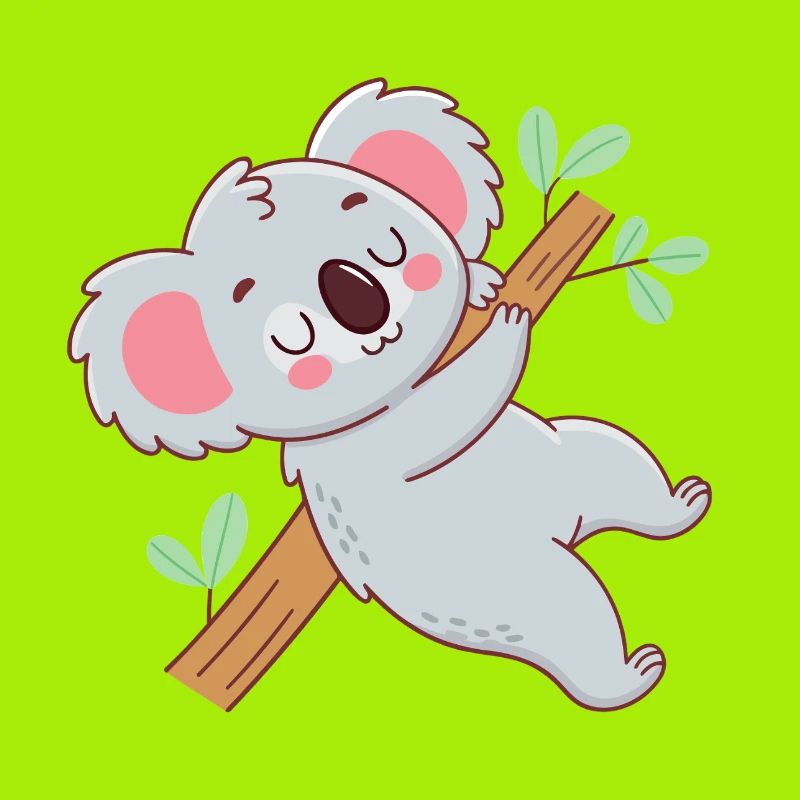 Cuddly koala on branch