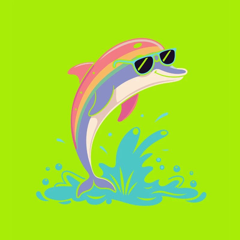 Rainbow dolphin glasses