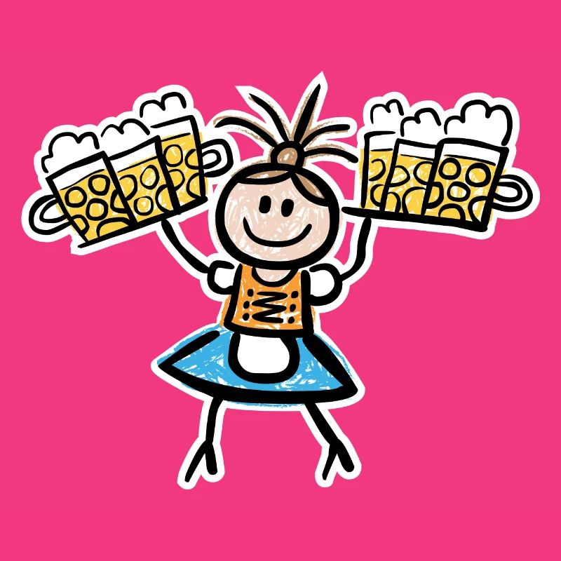 Kellnerin im Dirndl mit Biertablett