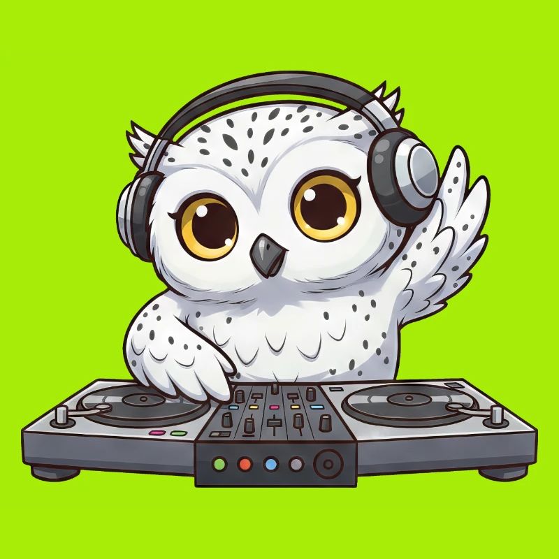 Owl DJ Dancing Techno Disco Electronic Music