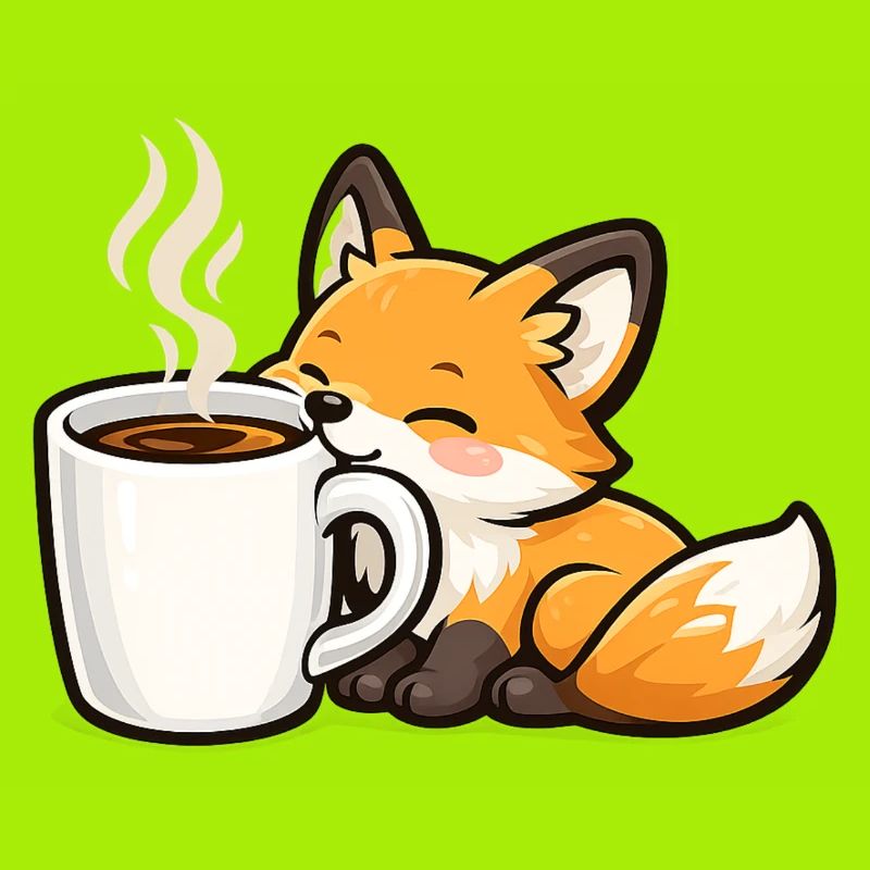 Kuschelfuchs mit Kaffee
