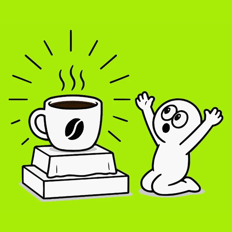 Kaffeebecher Freude Comicdesign