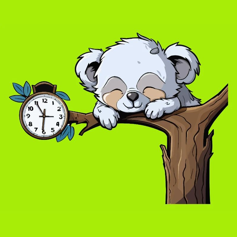 Schlafender Koala am Uhrzweig