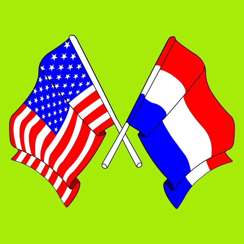 Drapeau des États-Unis et drapeau des Pays-Bas