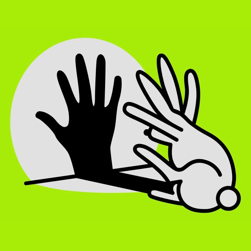 Hand shadow play rabbit shadow theater