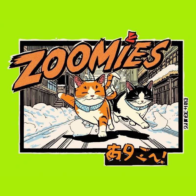 Anime Katzen im Schnee