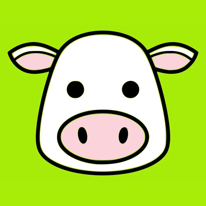 Mignonne Tête de Vache Visage Vector de la BD