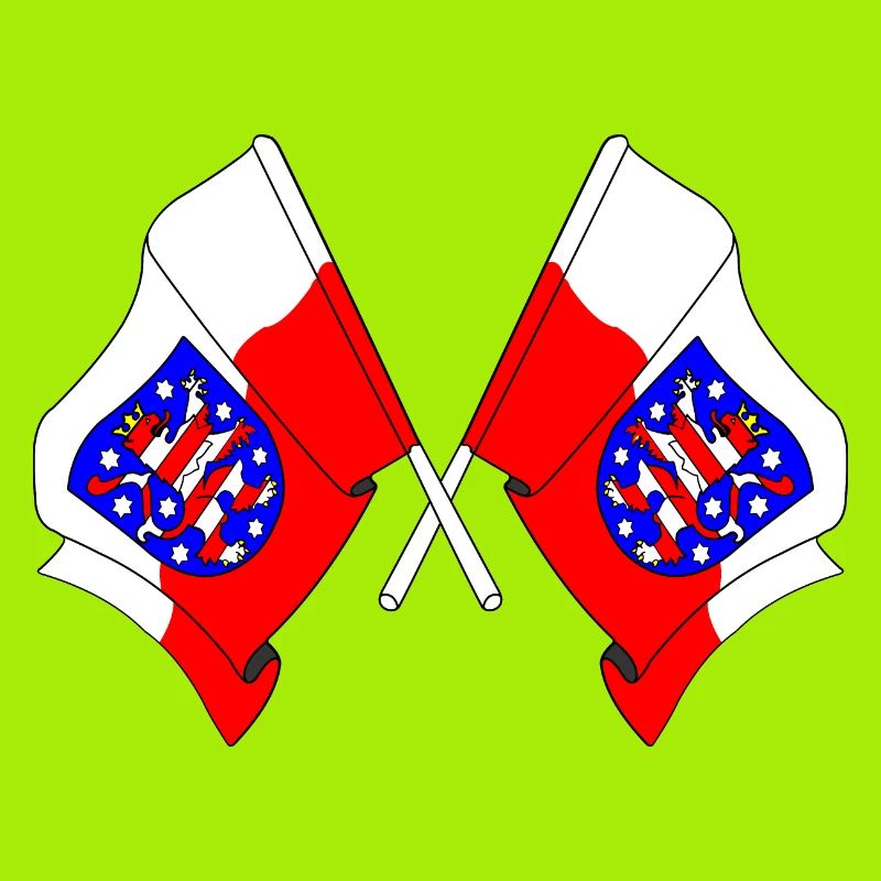 Deux drapeaux traversent la Thuringe