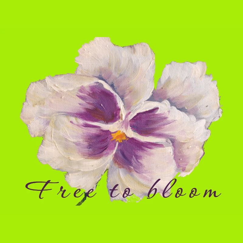 Peinture de fleurs en pensée blanche - Libre de fleurir