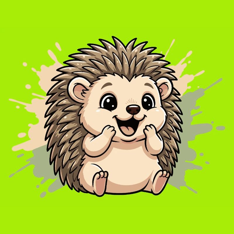 Cuddly hedgehog on pastel spritz